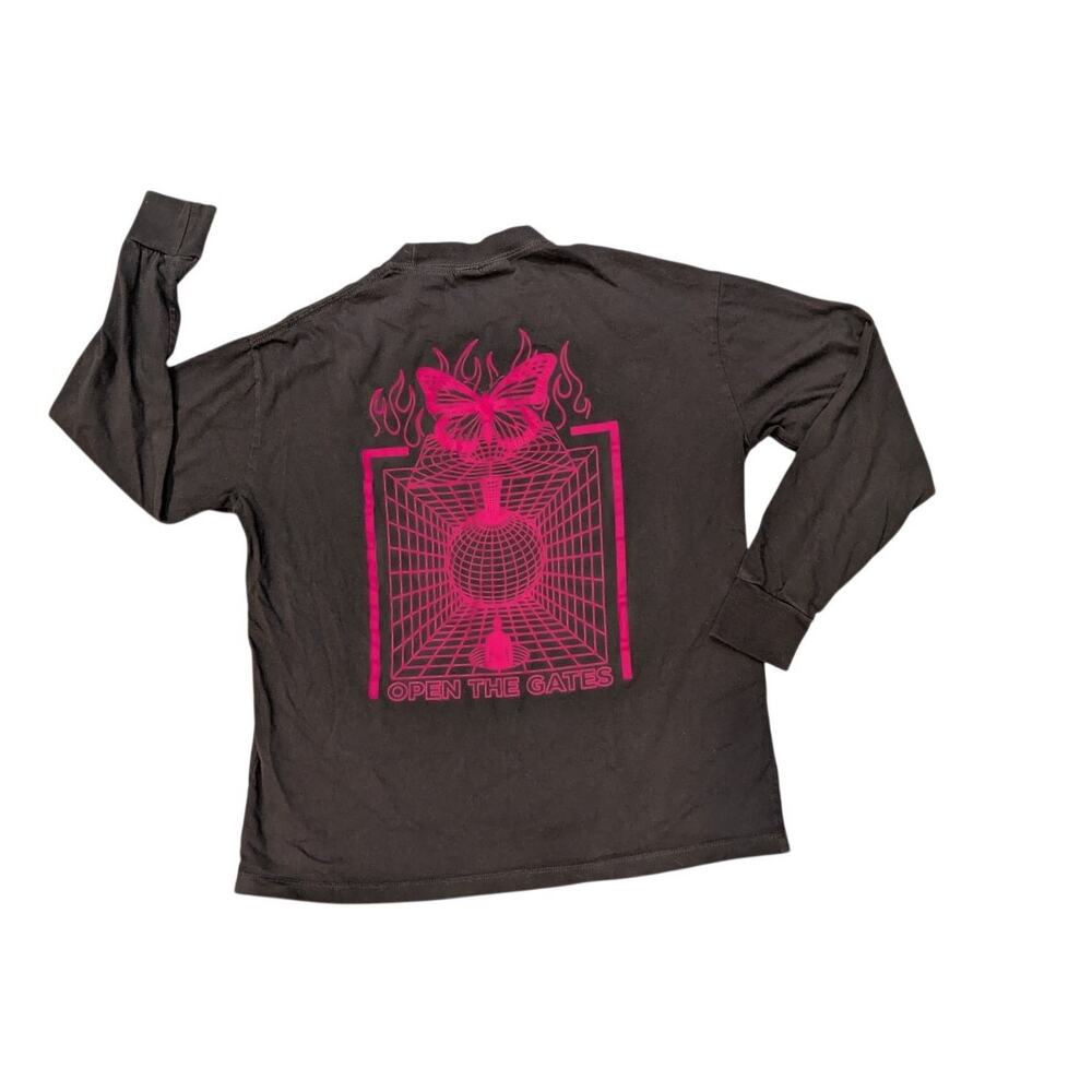 Vitriol Vicky Butterfly Grey Long Sleeve T-Shirt Size M